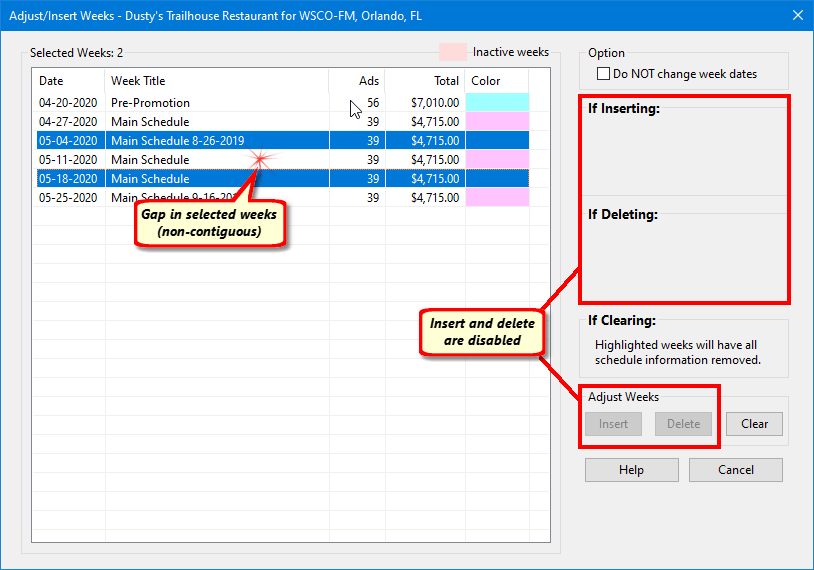 Insert/Delete Disabled