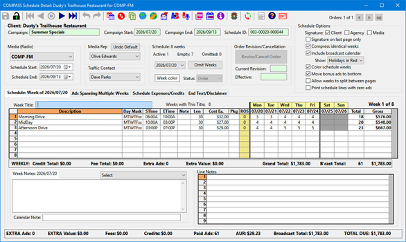 Schedule Window